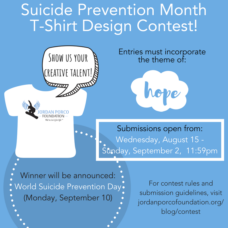 Jordan Porco Foundation Suicide Prevention Month T-shirt Design Contest ...